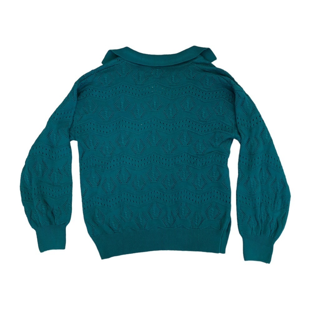 Grace Karin Womens Lightweight Collared Sweater NWT Size L Blue Green - Picture 8 of 8